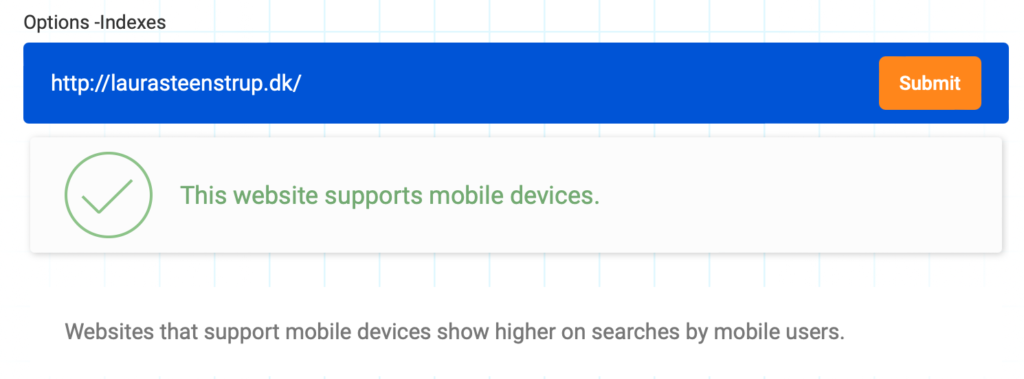Mobile friendly test på seomator