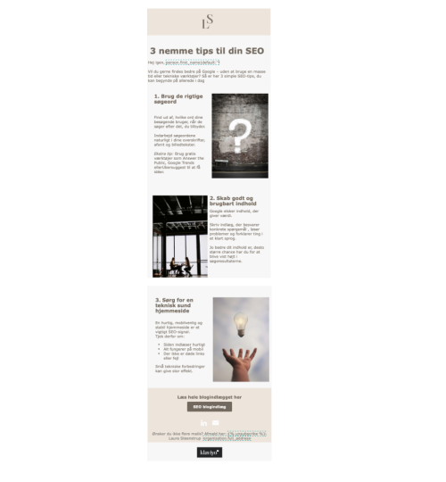 Klaviyo SEO mail